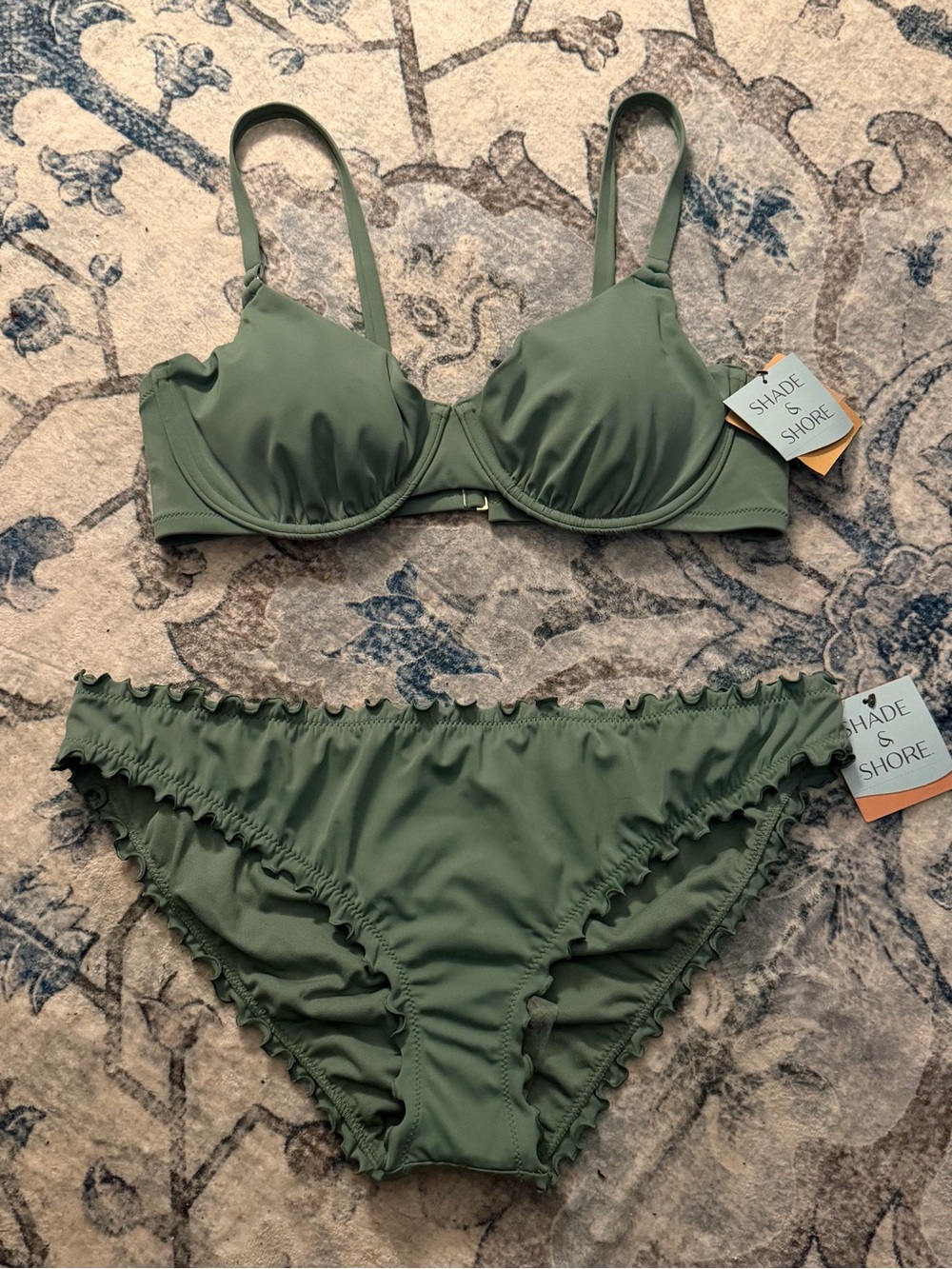Target Shade & Shore Olive Green Ruffle Bikini Set - Women
